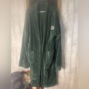NFL Green Bay Packers Plush Soft Green Adult Size M/L Logo Sleepwear Bath Robe**
